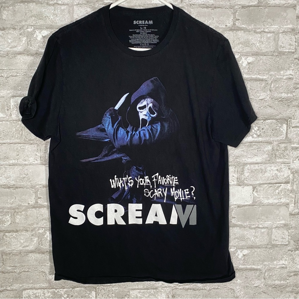 scream what your favorite scary movie ghost face t shirt men’s size large unisex - Picture 1 of 5